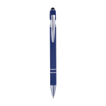 Stylo en aluminium avec finition caoutchoutée et couleur Alu Even couleur bleu foncé première vue