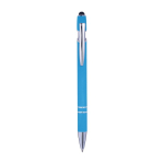 Stylo en aluminium avec finition caoutchoutée et couleur Alu Even couleur bleu ciel première vue