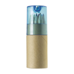 12 crayons de couleur pour enfants avec capuchon taille-crayon Combi couleur bleu première vue