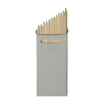 12 crayons de couleur dans une boîte en carton personnalisable Long couleur gris première vue