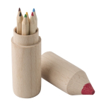 6 crayons de couleur promotionnels dans un tube crayon Mini Pencil couleur marron deuxième vue