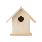 Maison d'oiseaux en bois à peindre avec aquarelle et pinceau Birdhouse couleur marron deuxième vue