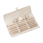 Trousse en lin et coton avec crayons, taille-crayon et gomme Linen couleur beige dixième vue