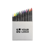 12 crayons de couleur dans une boîte en carton Multicolor 12 couleur multicolore avec zone d'impression