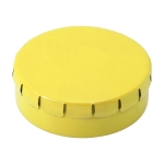 Boîte personnalisable avec 40 pastilles de menthe sans sucre Clic Clac couleur jaune deuxième vue