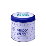 Boîte personnalisable avec 8 gaufres hollandaises Wafels couleur argenté avec zone d'impression