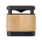 Enceinte avec chargeur en bambou et base surélevée Charger Square couleur bois première vue