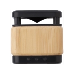 Enceinte avec chargeur en bambou et base surélevée Charger Square couleur bois troisième vue