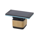 Enceinte avec chargeur en bambou et base surélevée Charger Square couleur bois septième vue
