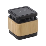Enceinte avec chargeur en bambou et base surélevée Charger Square couleur bois huitième vue