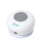 Enceinte multifonction en plastique caoutchouté coloré couleur blanc avec zone d'impression