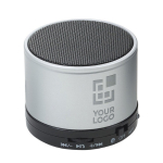 Enceinte d'entreprise circulaire multifonctionnelle Soul Metal couleur noir avec zone d'impression