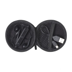 Écouteurs pour cadeau d'entreprise avec un étui Zipper Case couleur noir première vue