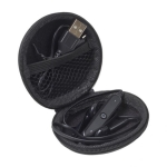 Écouteurs pour cadeau d'entreprise avec un étui Zipper Case couleur noir deuxième vue