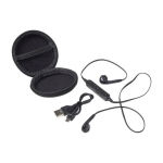 Écouteurs pour cadeau d'entreprise avec un étui Zipper Case couleur noir cinquième vue