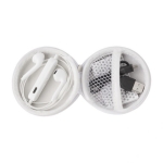 Écouteurs pour cadeau d'entreprise avec un étui Zipper Case couleur blanc première vue