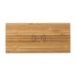 Chargeur sans fil en bambou avec horloge LED intégré Desk Clock couleur bois troisième vue
