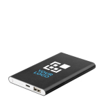 Power Bank personnalisé en aluminium de 4.000 mAh couleur noir avec zone d'impression