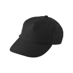 Casquette brodée avec logo et fermeture à boucle en RPET Basic couleur noir première vue