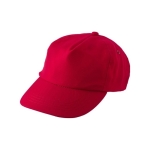 Casquette brodée avec logo et fermeture à boucle en RPET Basic couleur rouge quatrième vue