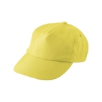 Casquette brodée avec logo et fermeture à boucle en RPET Basic couleur jaune première vue
