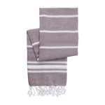 Paréo-serviette écologique avec franges et rayures Pareo Cotton couleur bordeaux première vue