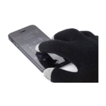 Gants à trois doigts tactiles pour écrans en polyester Label couleur noir première vue