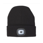 Bonnet d'hiver avec logo et lampe blanche à 3 intensités COB couleur noir deuxième vue