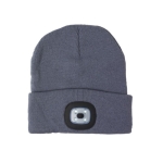 Bonnet d'hiver avec logo et lampe blanche à 3 intensités COB couleur gris foncé deuxième vue