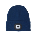 Bonnet d'hiver avec logo et lampe blanche à 3 intensités COB couleur bleu marine deuxième vue