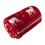 Couverture en polaire à motifs de rennes polyester 180 g/m² Reindeer couleur rouge première vue