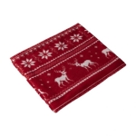 Couverture en polaire à motifs de rennes polyester 180 g/m² Reindeer couleur rouge deuxième vue