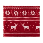 Couverture en polaire à motifs de rennes polyester 180 g/m² Reindeer couleur rouge troisième vue
