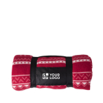 Couverture en polaire à motifs de rennes polyester 180 g/m² Reindeer couleur rouge avec zone d'impression