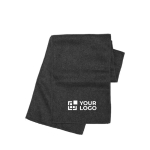 Écharpe polaire en polyester brodé avec votre logo couleur noir avec zone d'impression