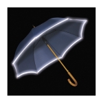 Parapluie nylon 190T avec passepoil réfléchissant Ø105 Auto Reflective couleur bleu foncé quatrième vue