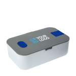 Lunch box en silicone 850ml avec support pour téléphone Division couleur rouge avec zone d'impression