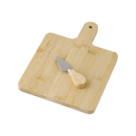 Planche carrée pour découper et servir le fromage avec couteau couleur bois cinquième vue