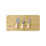 Planches à découper personnalisées avec couteaux et fourchette Cheese couleur bois deuxième vue