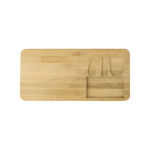 Planches à découper personnalisées avec couteaux et fourchette Cheese couleur bois quatrième vue