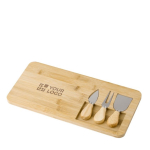Planches à découper personnalisées avec couteaux et fourchette Cheese avec zone d'impression