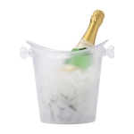 Seau à glace en plastique à effet givré avec poignées 4 L Basic couleur transparent première vue