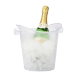 Seau à glace en plastique à effet givré avec poignées 4 L Basic couleur transparent troisième vue