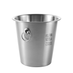 Seau à glace en acier avec poignées en forme de cube 4,5 L Inox Handle avec zone d'impression