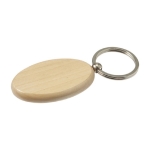 Porte-clés ovale en bois à offrir avec anneau métallique OvalWood deuxième vue