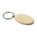 Porte-clés ovale en bois à offrir avec anneau métallique OvalWood troisième vue