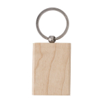 Porte-clés de merchandising rectangulaire en bois Rectwood couleur bois première vue