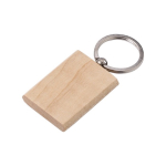 Porte-clés de merchandising rectangulaire en bois Rectwood couleur bois troisième vue