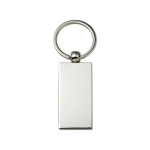 Porte-clés en bambou en forme rectangulaire avec boîtier en métal couleur bois première vue