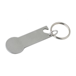 Porte-clés avec ouvre-bouteille et pièce en acier Multifunction couleur argenté première vue